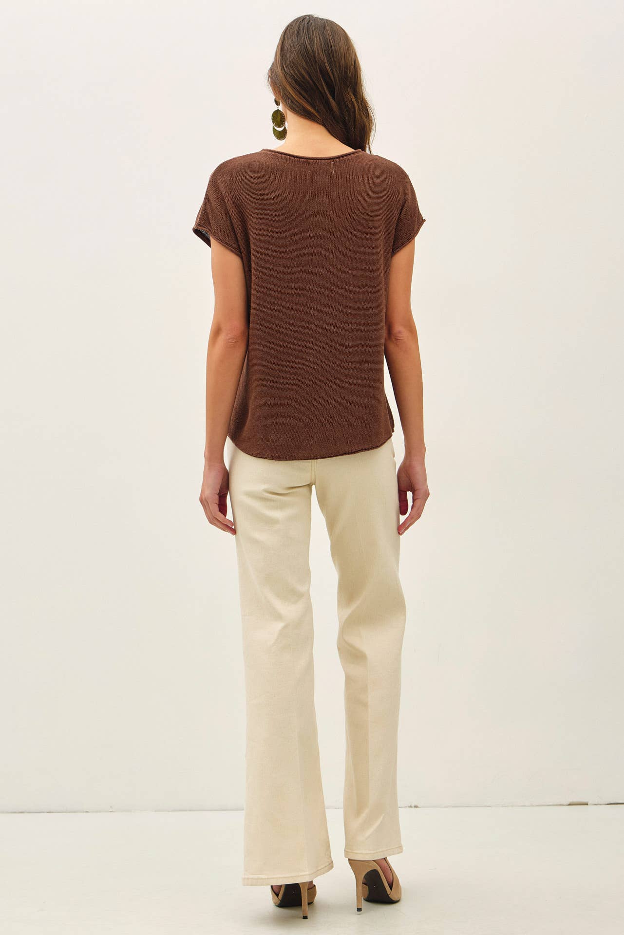 Boxy Short Sleeve Sweater Top