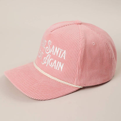 MAKE SANTA GREAT AGAIN Corduroy Rope Trucker Hat