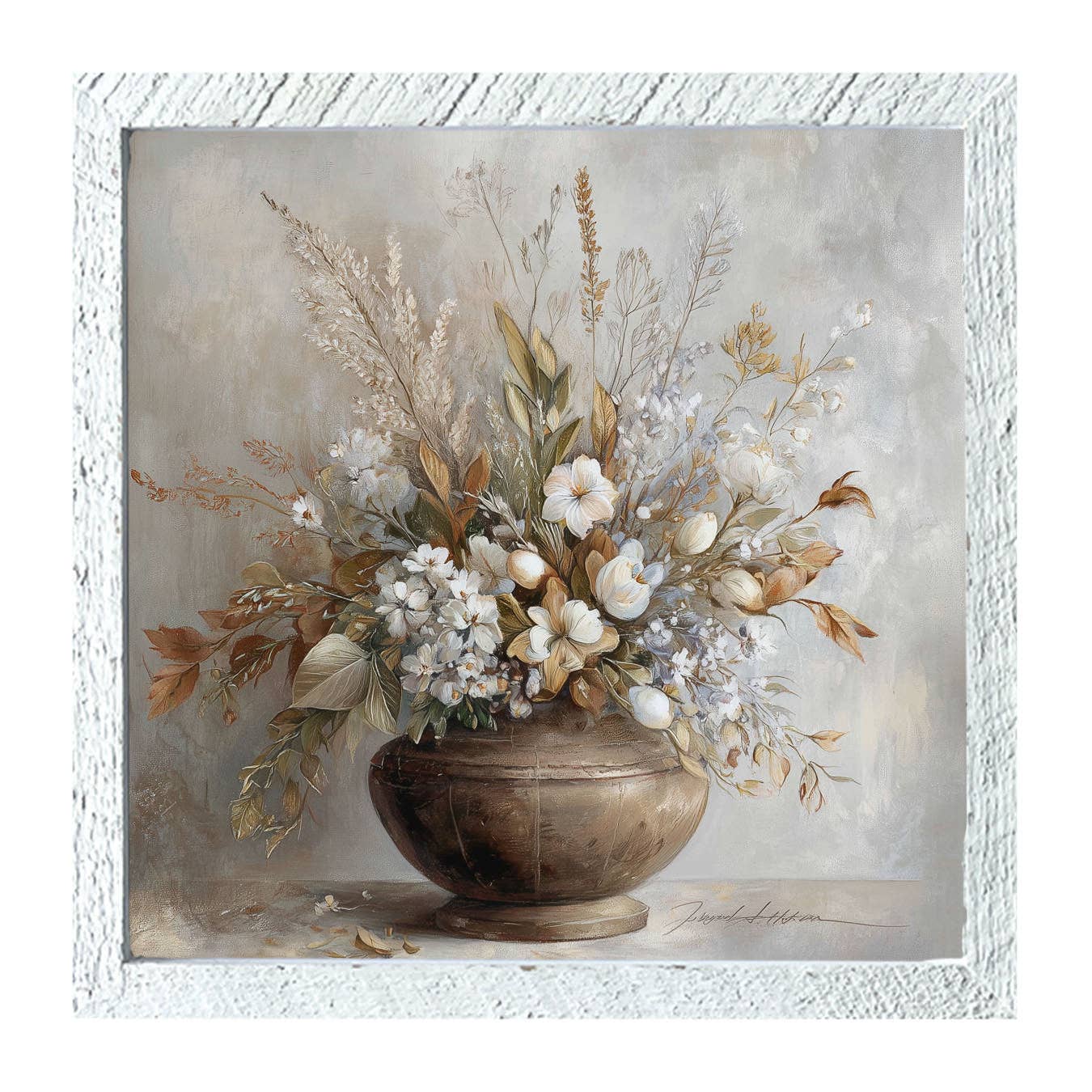 Copper Vase with Floral Bouquet