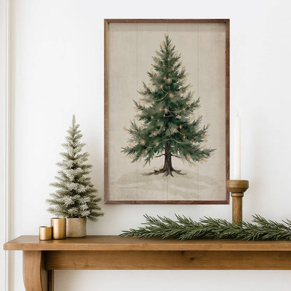 Lighted Pine Tree Art Print