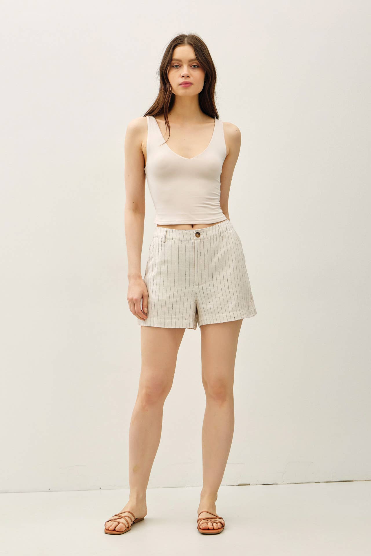 Stripe Linen Shorts