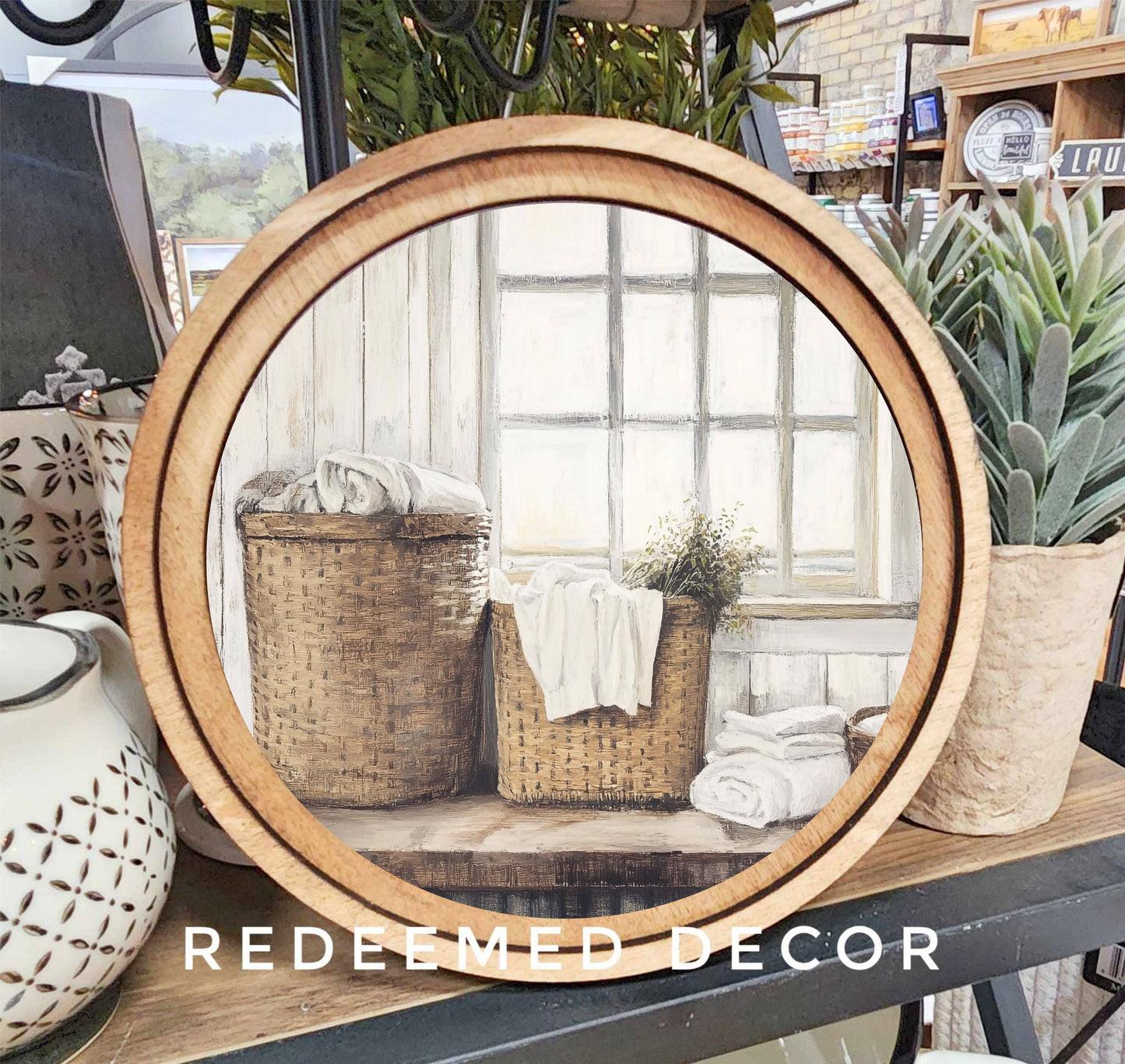 8" Round Laundry Baskets Art