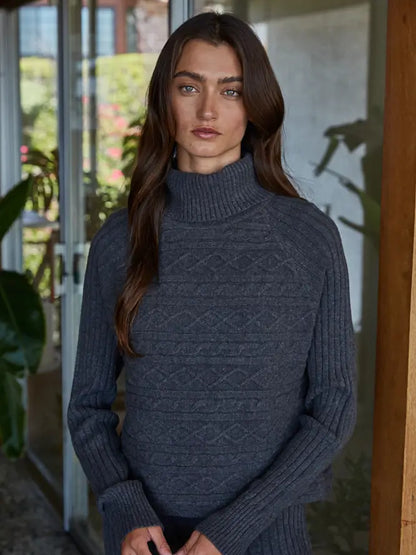 Turtleneck Raglan Pullover Top