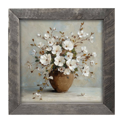 Copper Vase with White Floral Bouquet