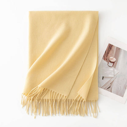 Minimalist Solid Color Tassel Scarf 6W6NSW306