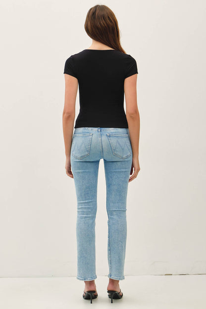 Square Neck Knit Tee