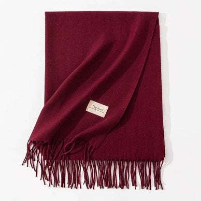 Minimalist Solid Color Tassel Scarf 6W6NSW306