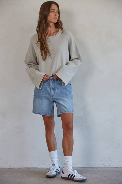Woven Denim Shorts