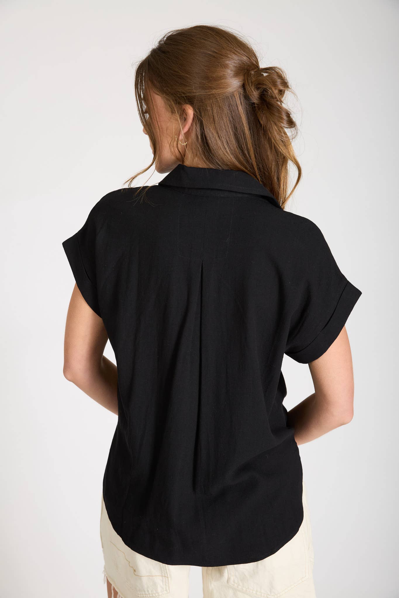 Split Neck Linen Top