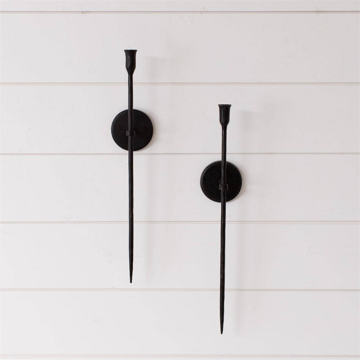 Black Iron Taper Candle Wall Sconce (Pk/04)