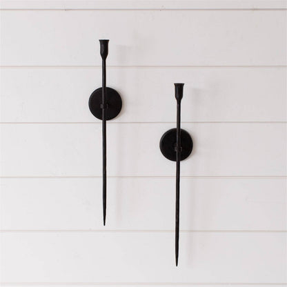 Black Iron Taper Candle Wall Sconce (Pk/04)