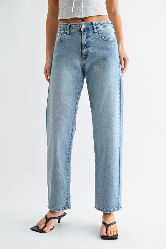 Bowed Straight Leg Jeans