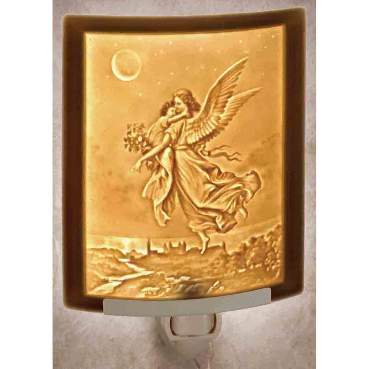 Guardian Angel Porcelain Lithophane Night Light