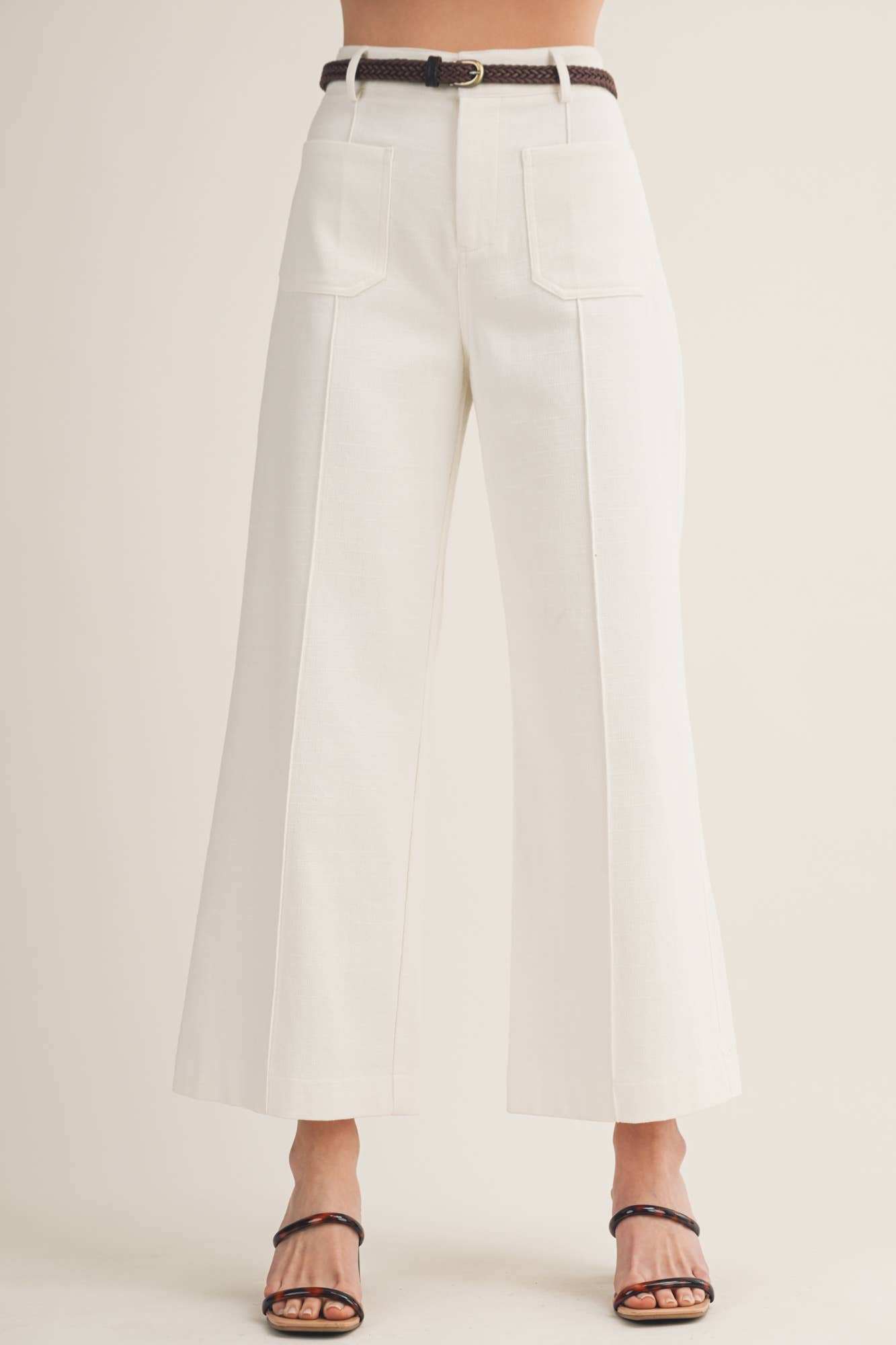 High-Waist Seamed Wide-Leg Trouser
