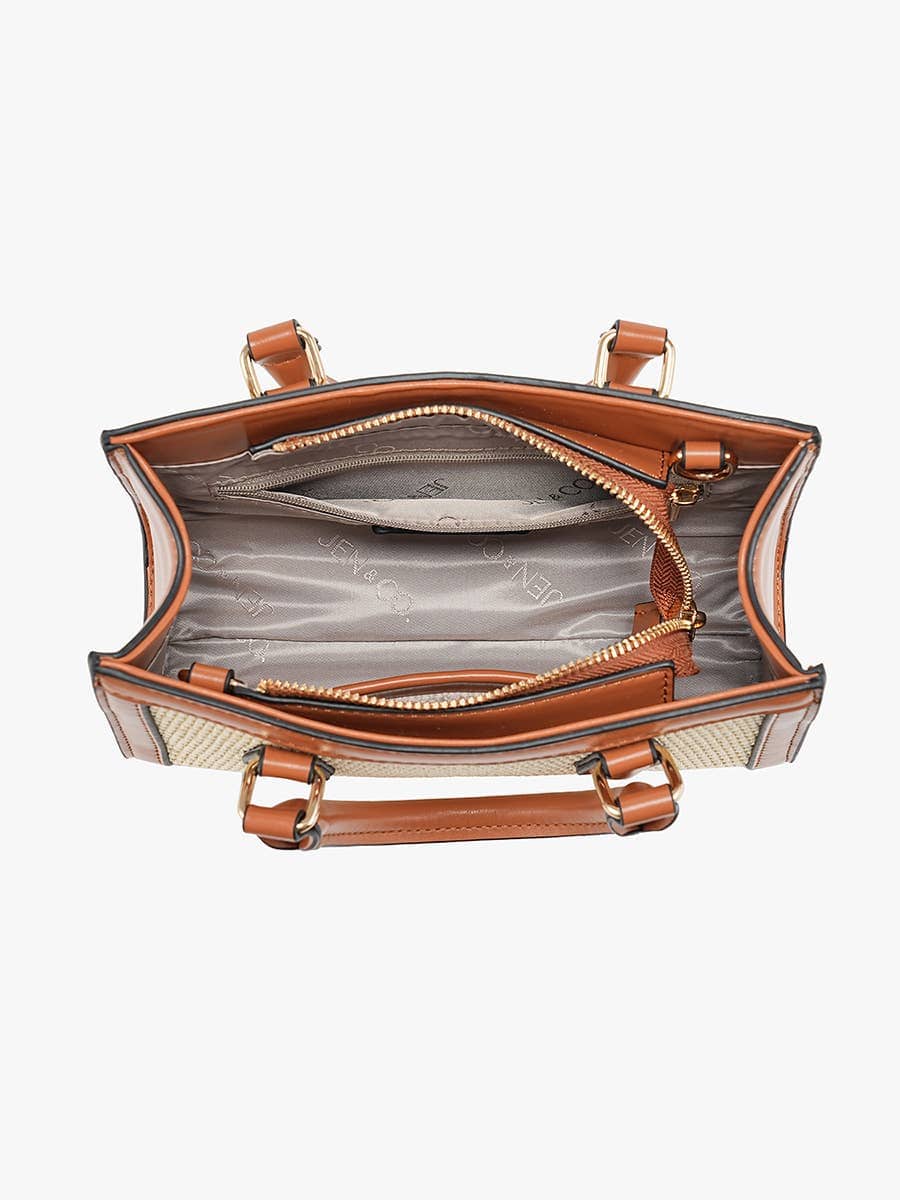 M2824 Harmony Straw Crossbody w/ Bamboo Handles & Crossbody Strap