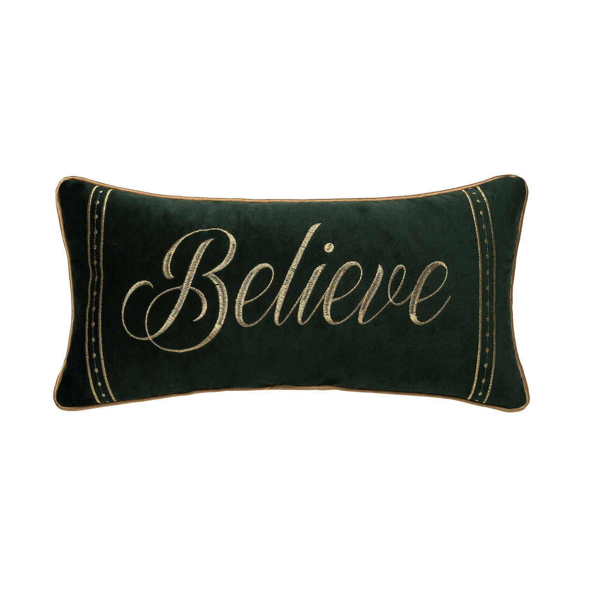 Christmas Gold Believe Throw Pillow