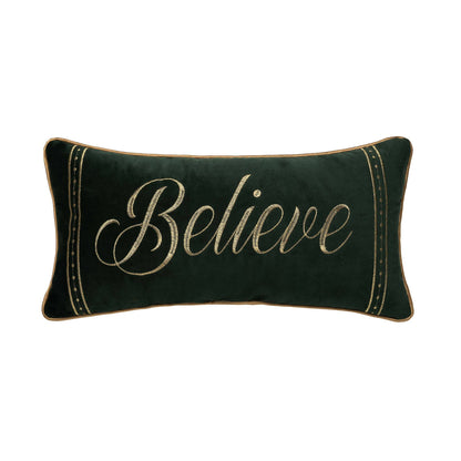 Christmas Gold Believe Throw Pillow