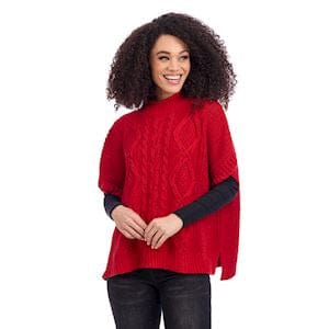 Red Claude Cable Knit Sweater
