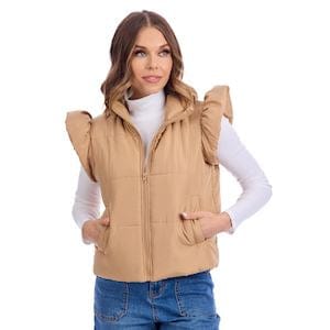 Ruffle Quilted Vest Assorted
