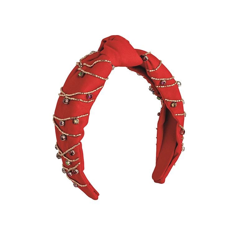 Red Holiday Beaded Headband