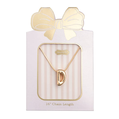 Mudpie gold letter D initial pendant necklace on 16-inch chain in gift box