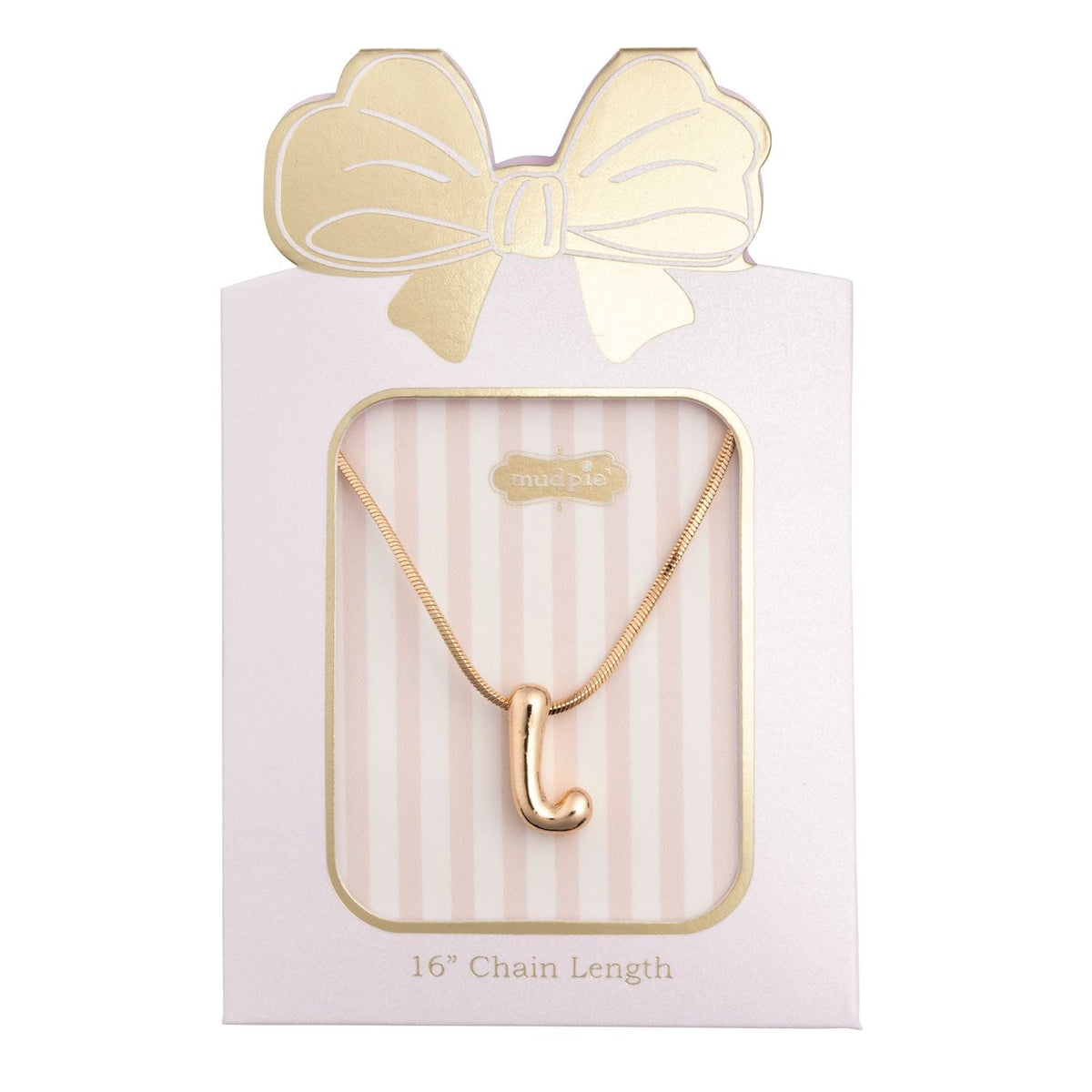 Mud Pie gold letter C initial pendant necklace with 16-inch chain in gift box