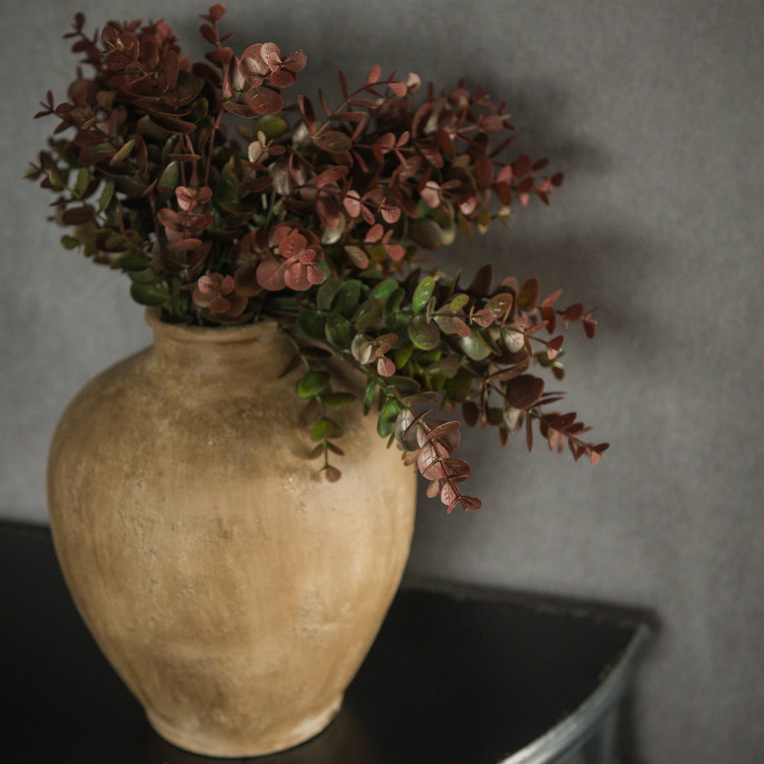 14" MAROON EUCALYPTUS LEAF SPRAY