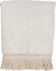Cream Tassel Throw Blanket