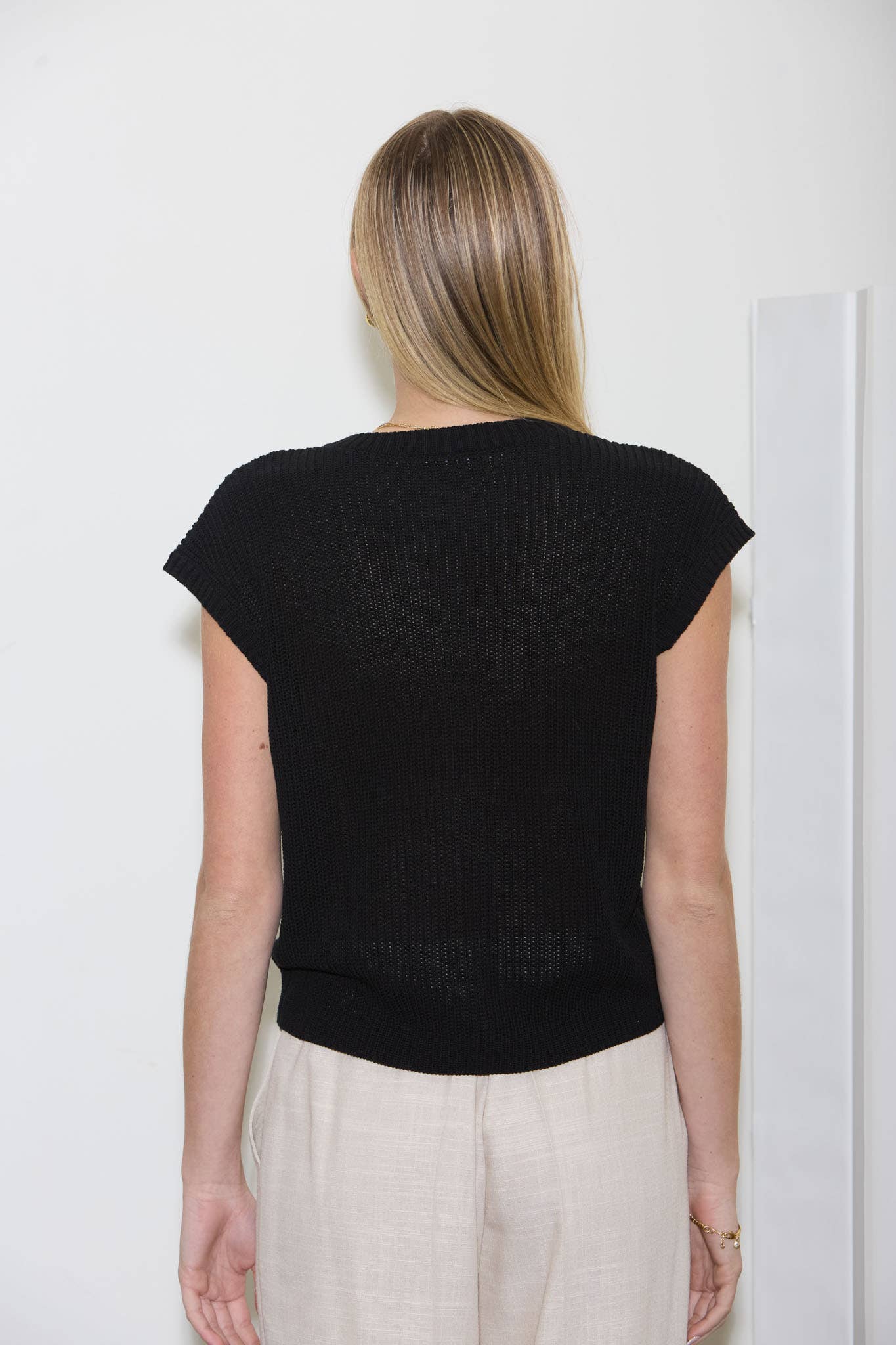 Short Sleeve Knit Button Down