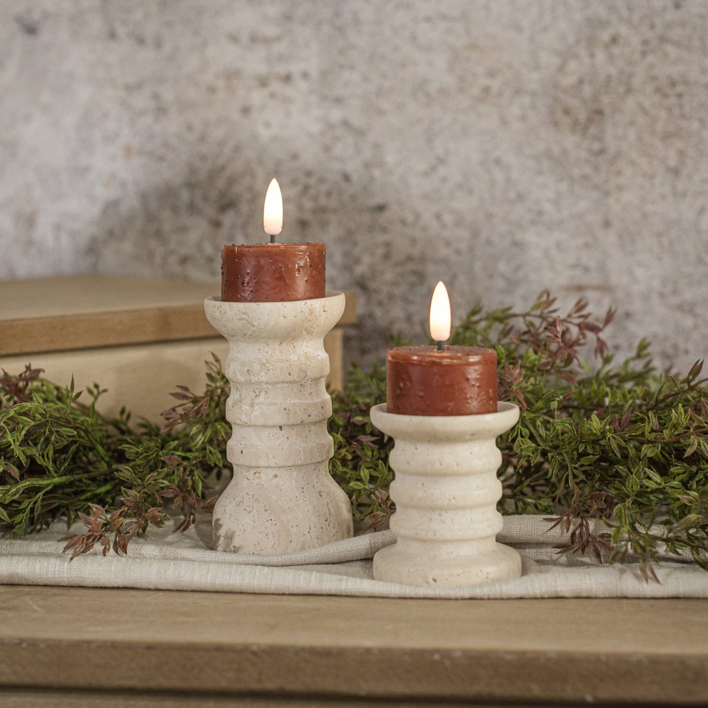 3D Flame Bronze Tealight Candles (Set of 2)