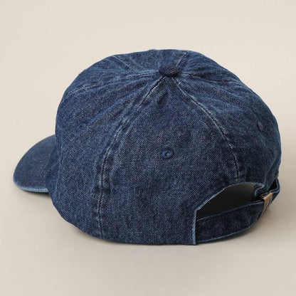 **Pre-Order**  Land Of The Free Embroidered Patch Denim Baseball Cap