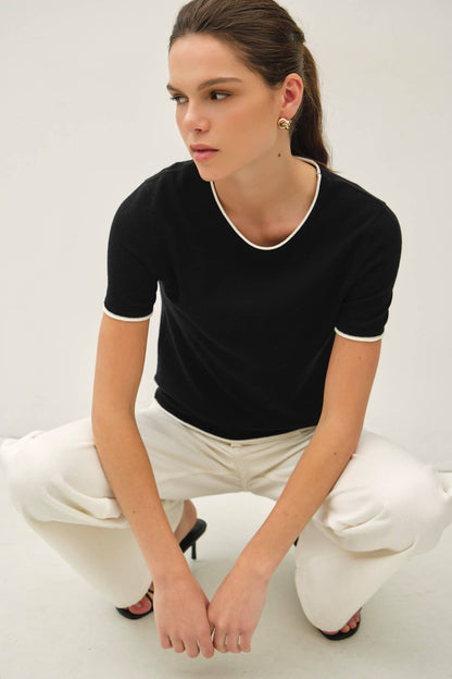 Faux Layered Short Sleeve