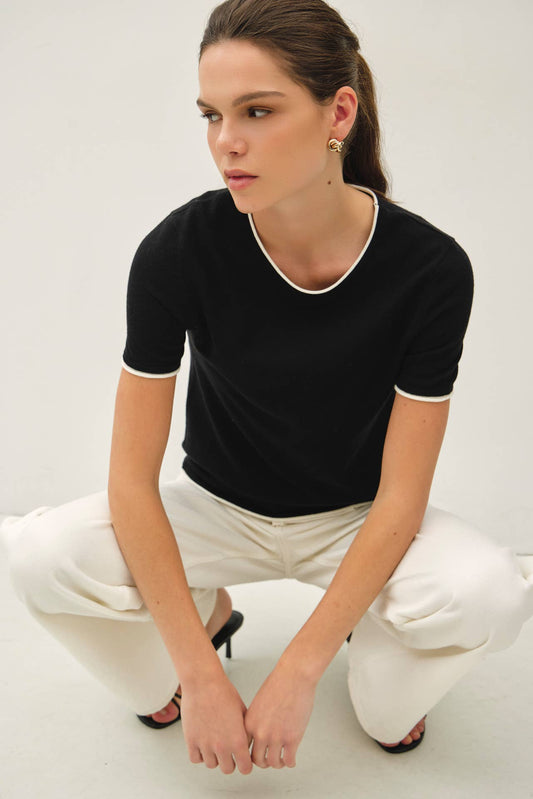 Faux Layered Short Sleeve