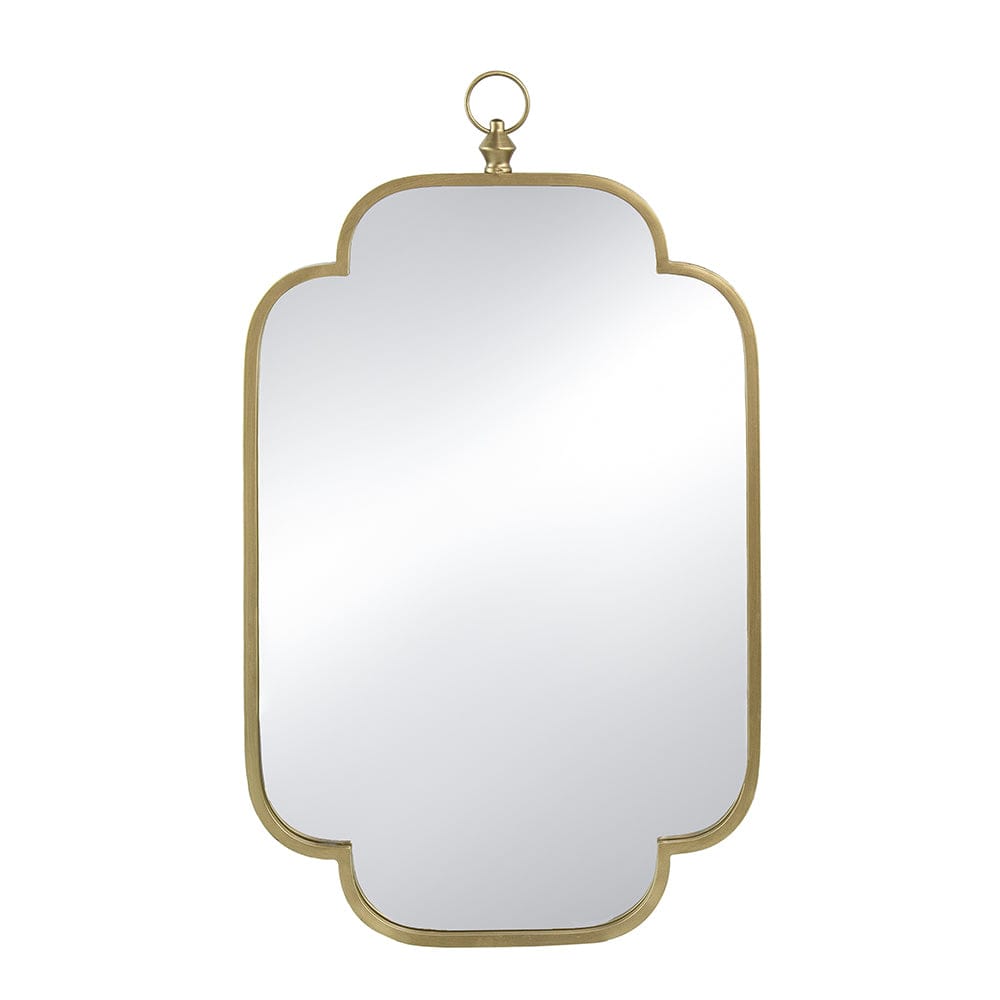 Champagne Gold Decorative Wall Mirror with Notched Edges