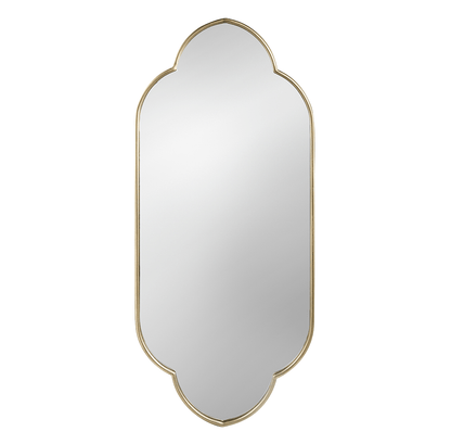 Champagne Gold Wall Mirror With Noched Edges