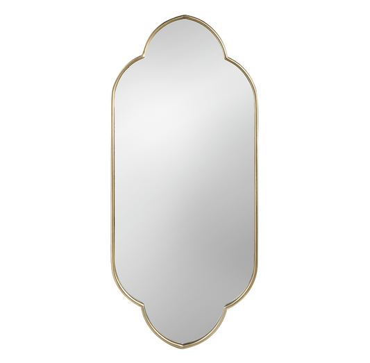 Champagne Gold Wall Mirror With Noched Edges