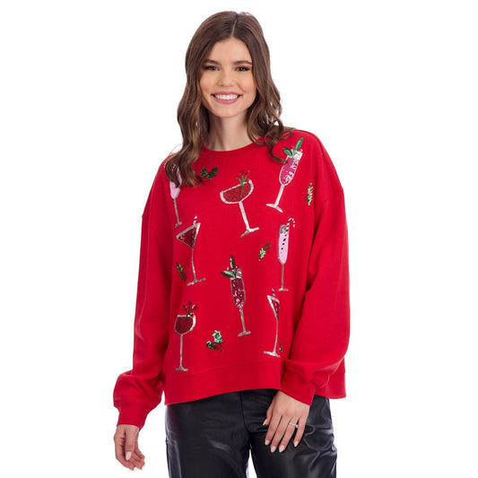 Red Holiday Sparkle Sweatshirt
