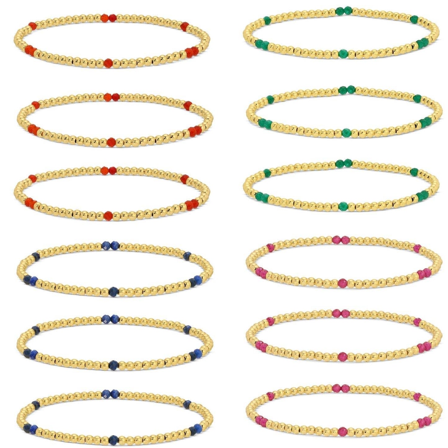 3mm Stone Accented Stretch Bracelets