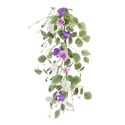 Purple Lisianthus Floral Garland 5'L