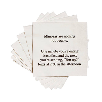 Mimosas are nothing but trouble funny Cocktail Napkins