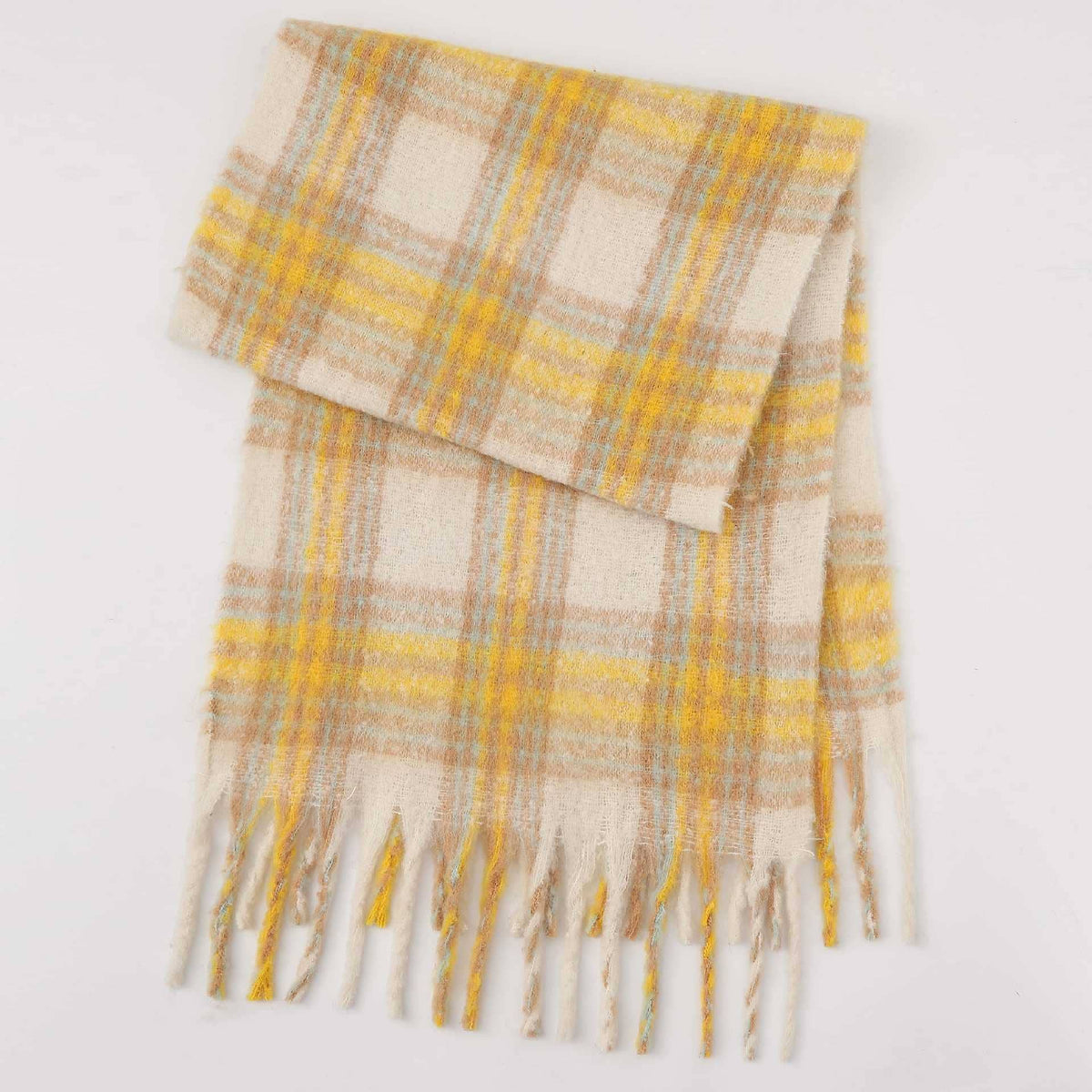 Trendy Plaid Thicken Warm Tassel Knit Scarf MK2BLW6W6NSW75