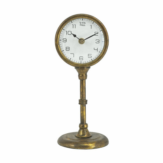 Vintage Inspired Gold Iron Table Clock - 2 Sizes