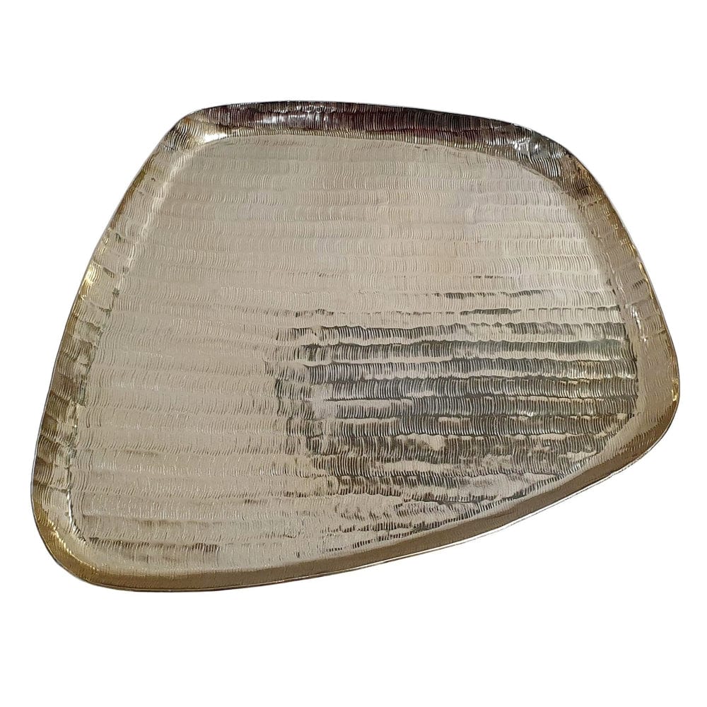 17x17x1" Handmade Decorative Polygon Tray, Gold