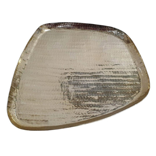 17x17x1" Handmade Decorative Polygon Tray, Gold