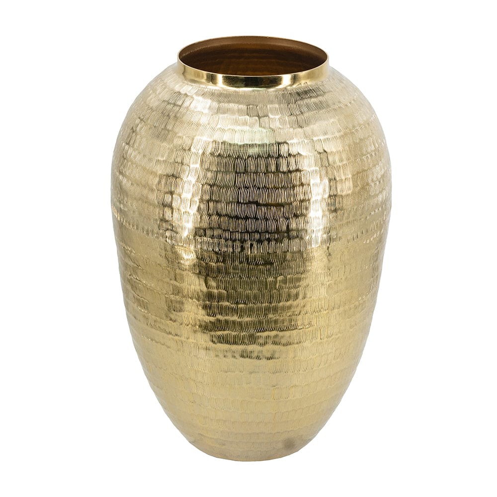 D11x16.5" Handmade Decorative Aluminum Vase, Gold