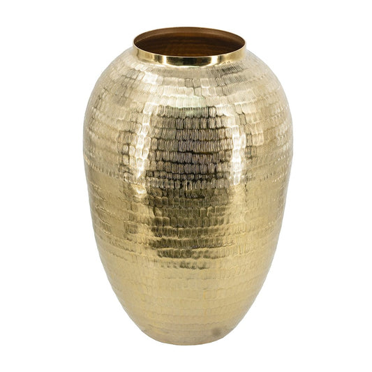 D11x16.5" Handmade Decorative Aluminum Vase, Gold