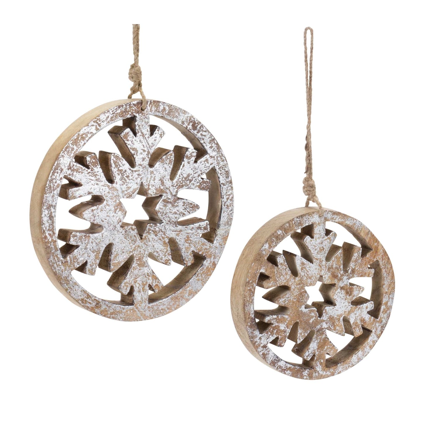 Snowflake Ornament  6"H, 8"H Wood