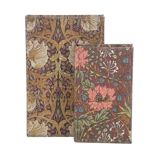Decorative Book Boxes with Multi-Colored Floral Motifs