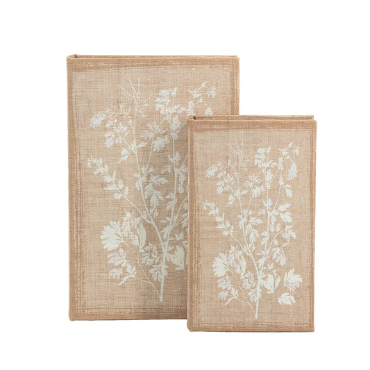 Dusty Pink Decorative Book Box with Soft Floral Motif