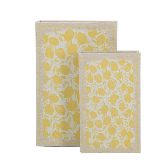 Decorative Book Boxes with Multi-Colored Floral Motifs - 2 Sizes Available